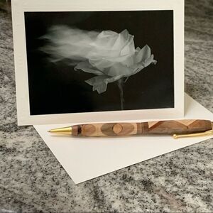 Fine Art Photography greeting Card black white dancing rose